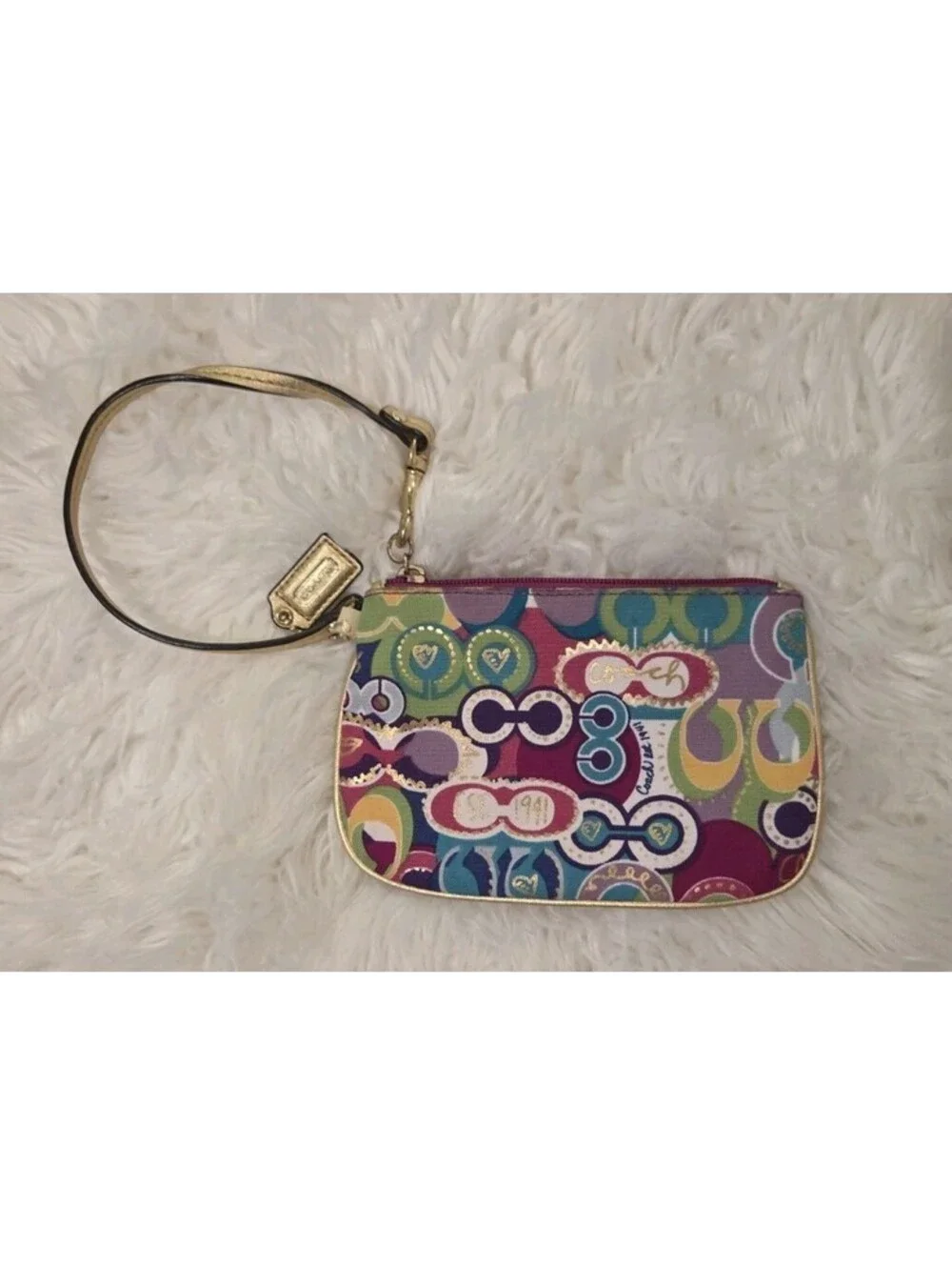 Coach Canvas Poppy Graffiti Wristlet